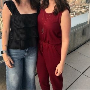Burgundy jumpsuit